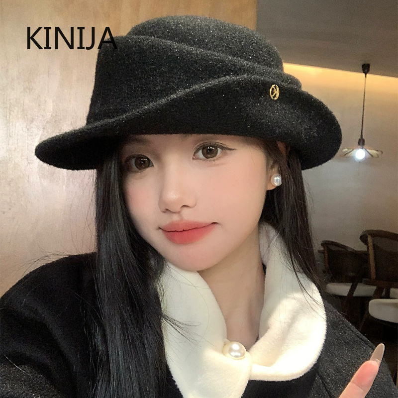 Beret French Wool - French Elegant Black Top Hat Women