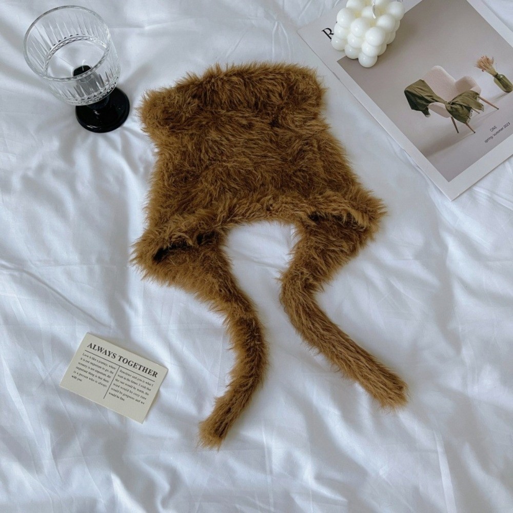 Trapper Hat Ear Flap - Cute Polyester Trapper Hat Fuzzy Texture