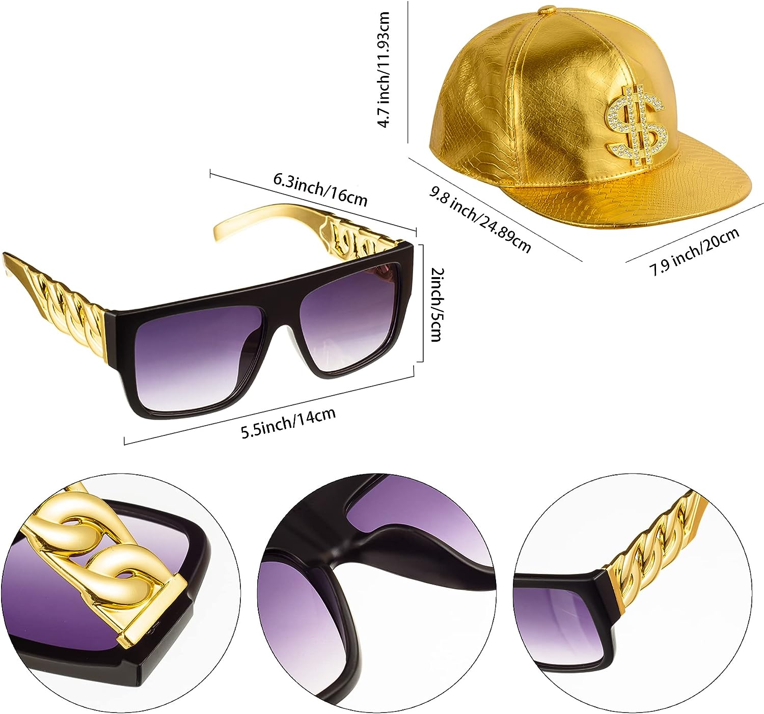 PESENAR 80s 90sHip Hop Costume - Snapback Hat Flat review and price